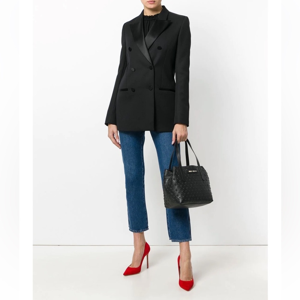 Jimmy Choo Black Star-Studded Leather Tote - Picture 2 of 16